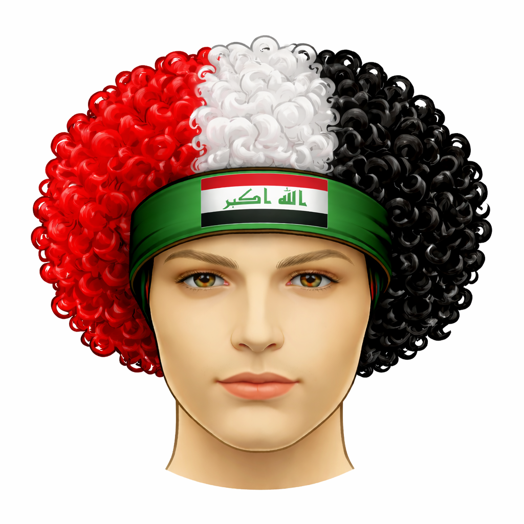 🔥 Iraqi Fan Look 🇮🇶⚽ | ستايل المشجع العراقي قبعة المشجعين